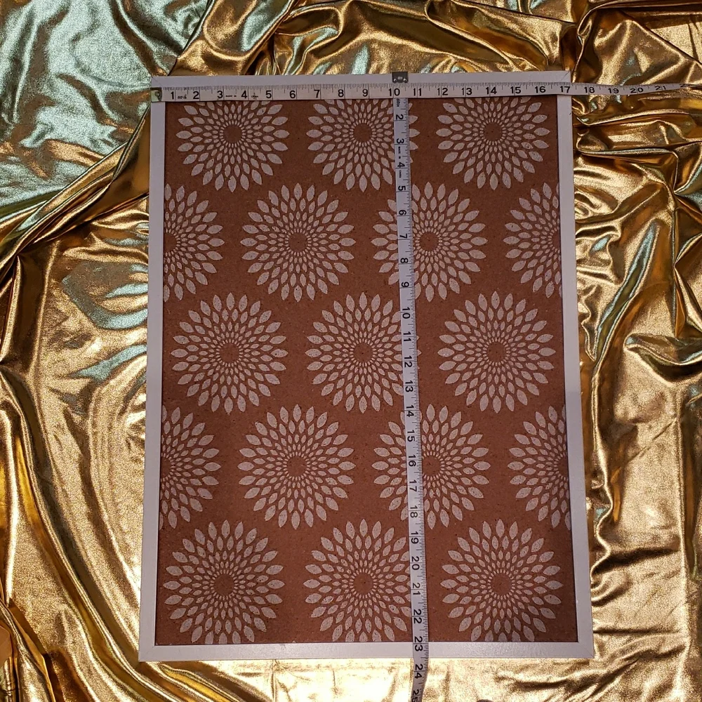 Brown and Cream Floral Patterned Art Print